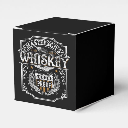 Personalisiert NAME Old West Whiskey Brauerei Bar Geschenkschachtel (Vorderseite)