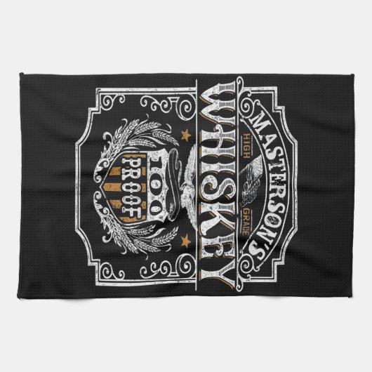 Personalisiert NAME Old West Whiskey Brauerei Bar Geschirrtuch (Horizontal)