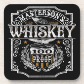 Personalisiert NAME Old West Whiskey Brauerei Bar Getränkeuntersetzer (Vorderseite)