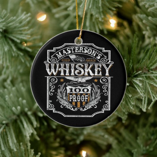 Personalisiert NAME Old West Whiskey Brauerei Bar Keramik Ornament (Baum)