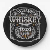Personalisiert NAME Old West Whiskey Brauerei Bar Pappteller (Vorderseite)