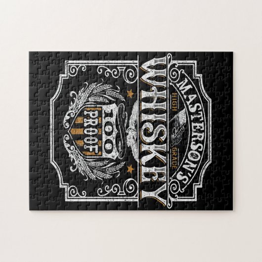 Personalisiert NAME Old West Whiskey Brauerei Bar Puzzle (Horizontal)