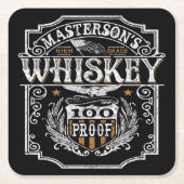 Personalisiert NAME Old West Whiskey Brauerei Bar Rechteckiger Pappuntersetzer (Vorderseite)
