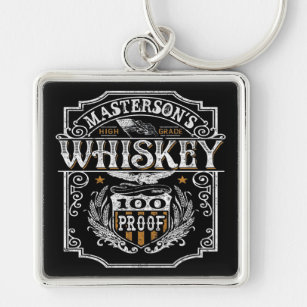Personalisiert NAME Old West Whiskey Brauerei Bar Schlüsselanhänger
