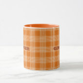 Personalisiert Name Orange Kariert Gingham Pattern Tasse (Zentrum)