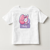 Personalisiert Name Ostern Bunny Eggstra Niedlich Kleinkind T-shirt (Vorderseite)