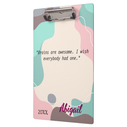 Personalisiert Name Pastel Wave Office School Klemmbrett (Links)