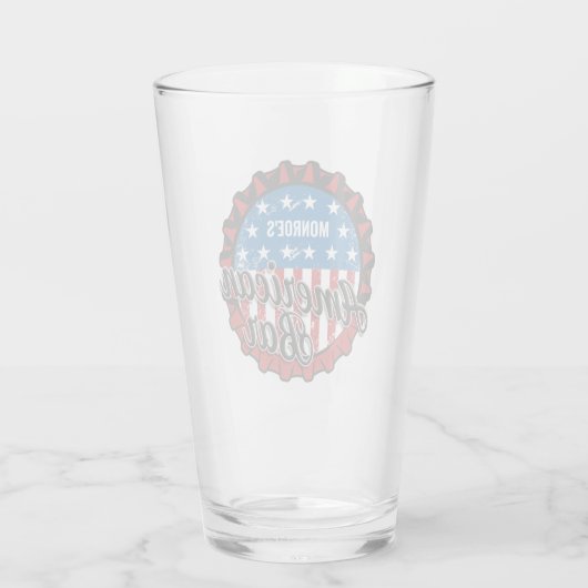 Personalisiert NAME Patriotic USA Flag American Ba Glas (Rückseite)
