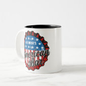 Personalisiert NAME Patriotic USA Flag American Ba Zweifarbige Tasse (Vorderseite Links)