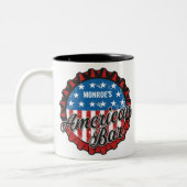 Personalisiert NAME Patriotic USA Flag American Ba Zweifarbige Tasse (Links)