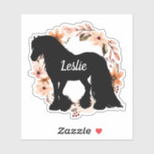 Personalisiert Name Pferd Silhouette Reitpferd Aufkleber (Blatt)