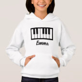 Personalisiert Name Pianist Piano Keys Hoodie (Vorderseite)