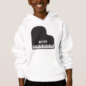 Personalisiert Name Pianist Piano Keys Hoodie (Vorderseite)