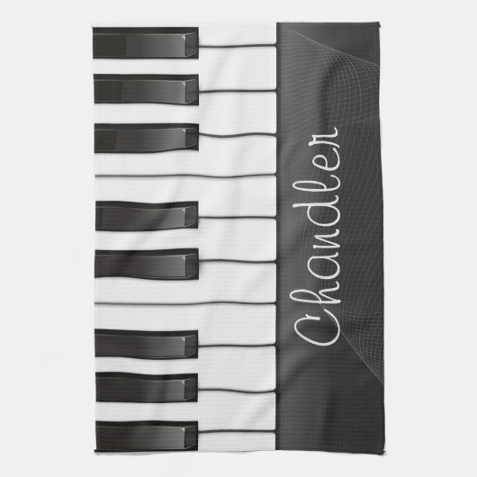 Personalisiert NAME Pianist Piano Keys Music Teach Geschirrtuch (Vertikal)