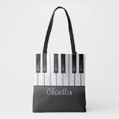Personalisiert NAME Pianist Piano Keys Music Teach Tasche (Vorderseite)