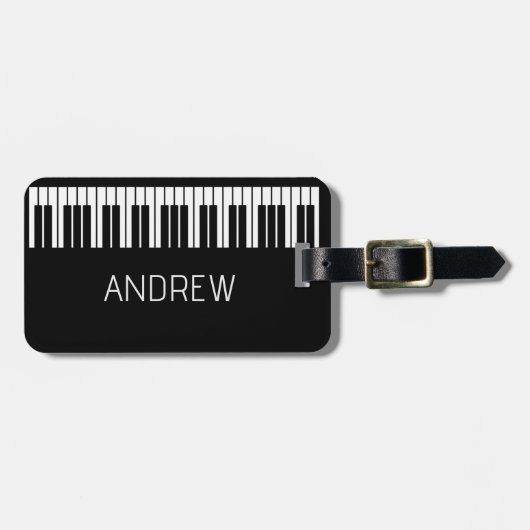 Personalisiert Name Piano Musician Gift Gepäckanhänger (Vorderseite horizontal)