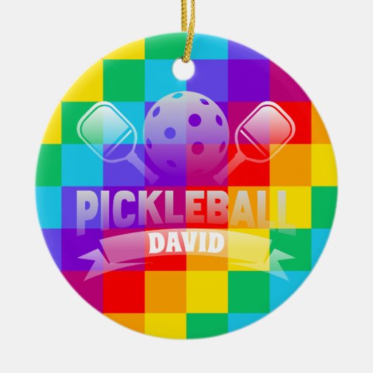 Personalisiert Name Pickle Ball Prix Keramik Ornament (Vorne)