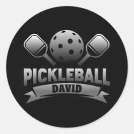 Personalisiert Name Pickleball-Aufkleber Runder Aufkleber