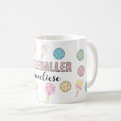 Personalisiert Name Pickleballer Pickleball-Paddel Kaffeetasse (VorderseiteRechts)