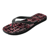 Personalisiert Name Pink Black FlipFlop für sie Badesandalen (Schrägansicht)