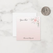 Personalisiert Name PINK FLORAL ROSE Notepad Mitteilungskarte (Vorderseite/Rückseite Beispiel)