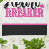 Personalisiert NAME Pink Kleiner Herzschlag Geschirrtuch (Gefaltet)