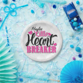 Personalisiert NAME Pink Kleiner Herzschlag Pappteller (Party)