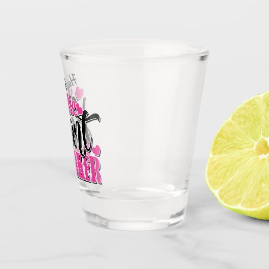 Personalisiert NAME Pink Kleiner Herzschlag Schnapsglas (Rechts)