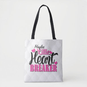 Personalisiert NAME Pink Kleiner Herzschlag Tasche