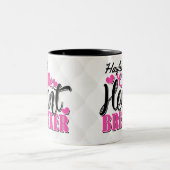 Personalisiert NAME Pink Kleiner Herzschlag Zweifarbige Tasse (Mittel)
