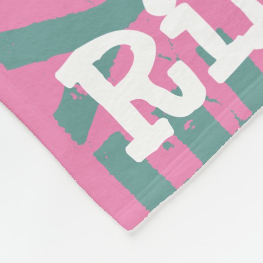 Personalisiert Name Pink White Repeat Typografy Fleecedecke (Ecke)