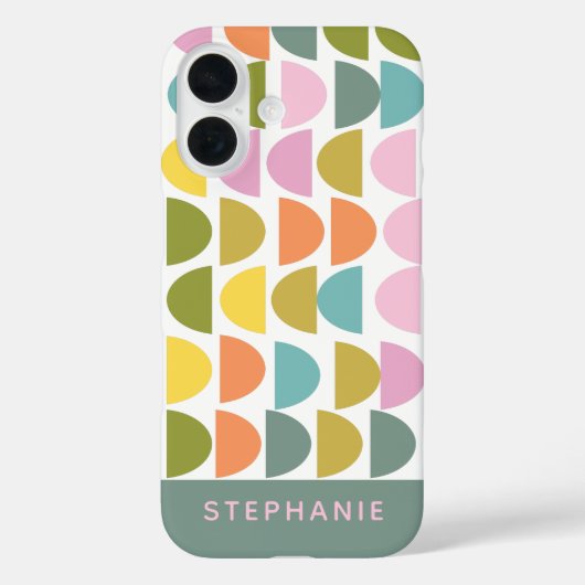 Personalisiert Name Playful Pastel Retro Geometric Case-Mate iPhone Hülle (Rückseite)