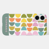 Personalisiert Name Playful Pastel Retro Geometric Case-Mate iPhone Hülle (Rückseite (Horizontal))