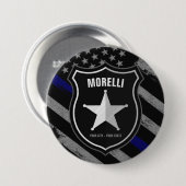 Personalisiert NAME Police Officer Sheriff Polizis Button (Vorne & Hinten)