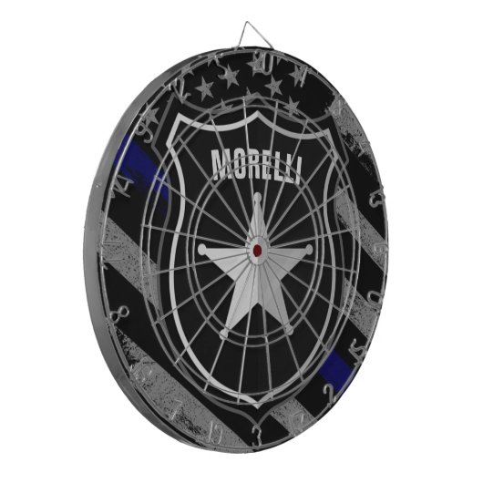 Personalisiert NAME Police Officer Sheriff Polizis Dartscheibe (Vorderseite Links)