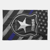 Personalisiert NAME Police Officer Sheriff Polizis Geschirrtuch (Horizontal)