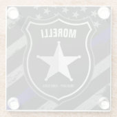 Personalisiert NAME Police Officer Sheriff Polizis Glasuntersetzer (Rückseite)