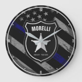 Personalisiert NAME Police Officer Sheriff Polizis Große Wanduhr (Vorderseite)