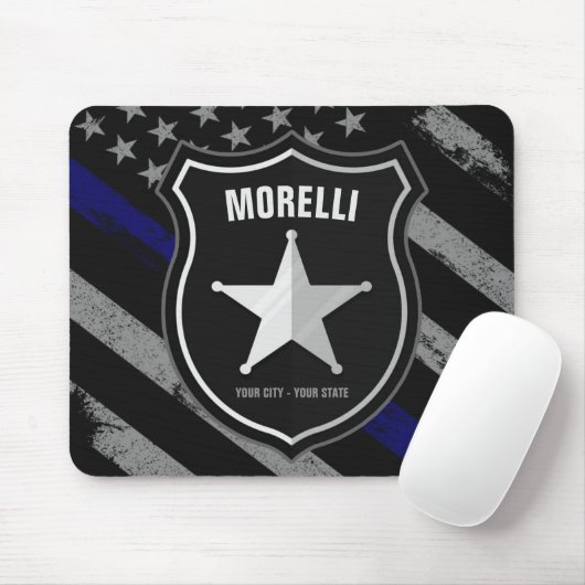 Personalisiert NAME Police Officer Sheriff Polizis Mousepad (Mit Mouse)