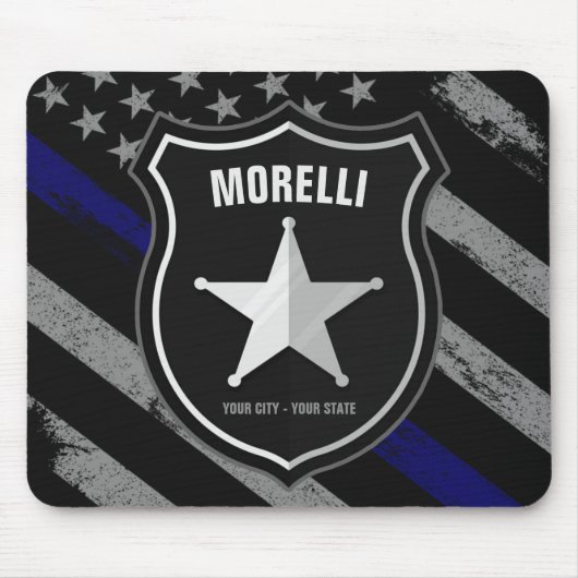 Personalisiert NAME Police Officer Sheriff Polizis Mousepad (Vorne)