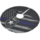 Personalisiert NAME Police Officer Sheriff Polizis Polyester Weihnachtsbaumdecke (Schrägansicht)