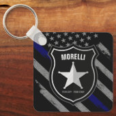 Personalisiert NAME Police Officer Sheriff Polizis Schlüsselanhänger (Vorderseite)