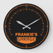 Personalisiert NAME Racing Auto Speedometer Garage Große Wanduhr (Vorderseite)