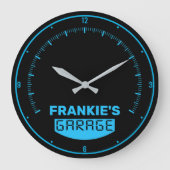 Personalisiert NAME Racing Auto Speedometer Garage Große Wanduhr (Vorderseite)