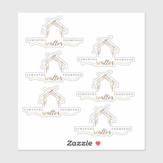 Personalisiert Name Realtor Aufkleber (Blatt)