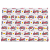 Personalisiert Name Red Fire LKW Party Große Geschenktüte (Vorderseite)