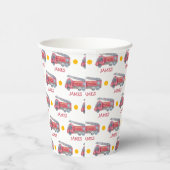 Personalisiert Name Red Fire LKW Party Pappbecher (Rechts)