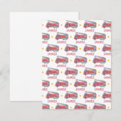 Personalisiert Name Red Fire LKW Party RSVP Karte (Vorne/Hinten)