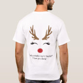 Personalisiert Name Reindeer Xmas Holiday Tshirt (Rückseite)