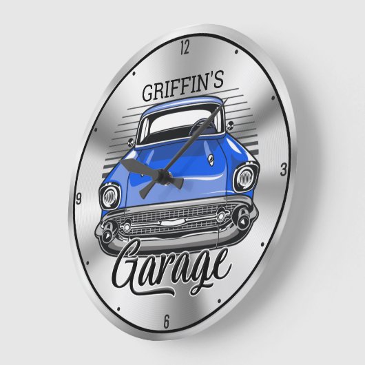 Personalisiert NAME Retro Hardtop Klassische Autog Große Wanduhr (Winkel)